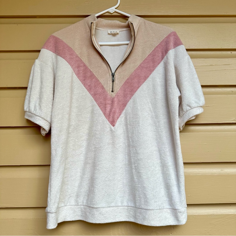 POL Boutique Top Terry Cloth Retro 60s 70s Inspired Size Small S Oversized